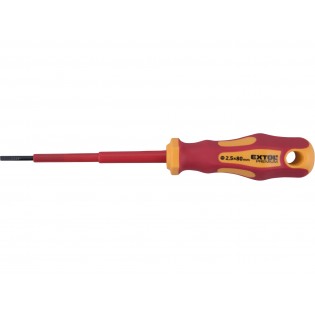 Електричарски одвртувач, (-)2,5x80mm, VDE, CrV